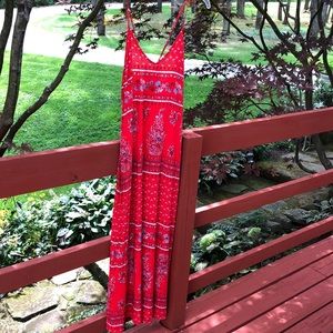 Old Navy red maxi sundress, size L